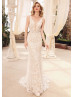 Floral Lace Tulle V Back Enchanted Wedding Dress